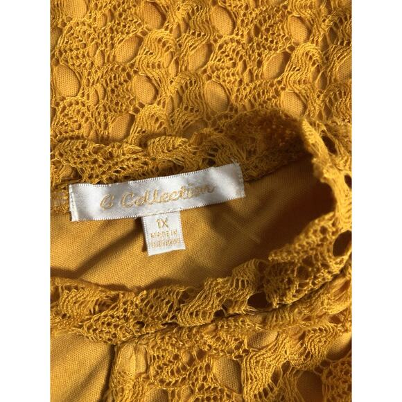 G Collection Eyelet Dress 1X Sleeveless Boho Vacation Clueless Preppy Pullover - Picture 5 of 8